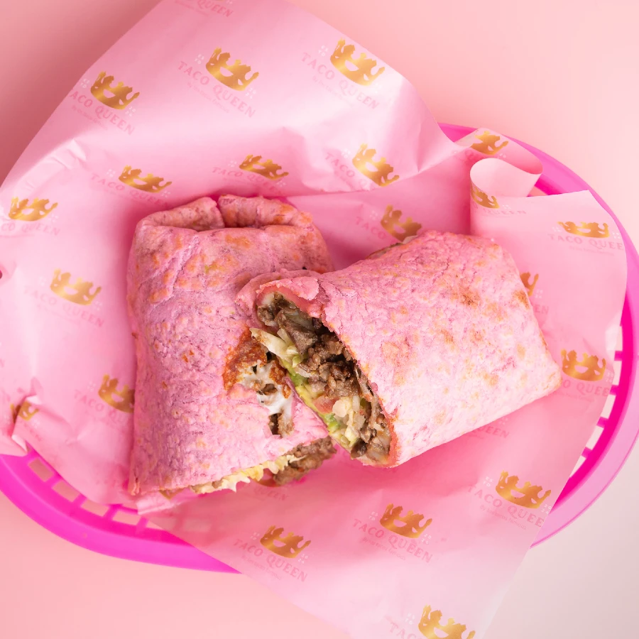 Burrito with Pink Tortilla