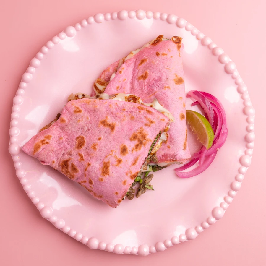 Quesadilla with Pink Tortilla